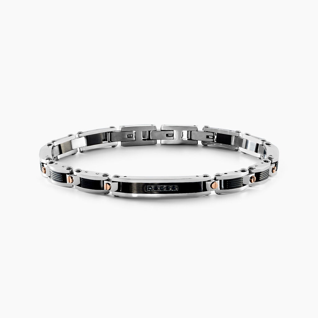 Bracelet Dax Acier Tricolore Oxyde De Zirconium - Bracelets Homme | Histoire d’Or