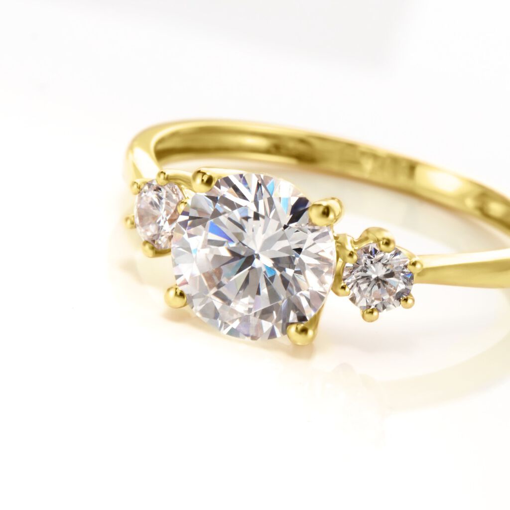 Bague Or Jaune Kesari Oxyde De Zirconium - Bagues solitaires Femme | Histoire d’Or