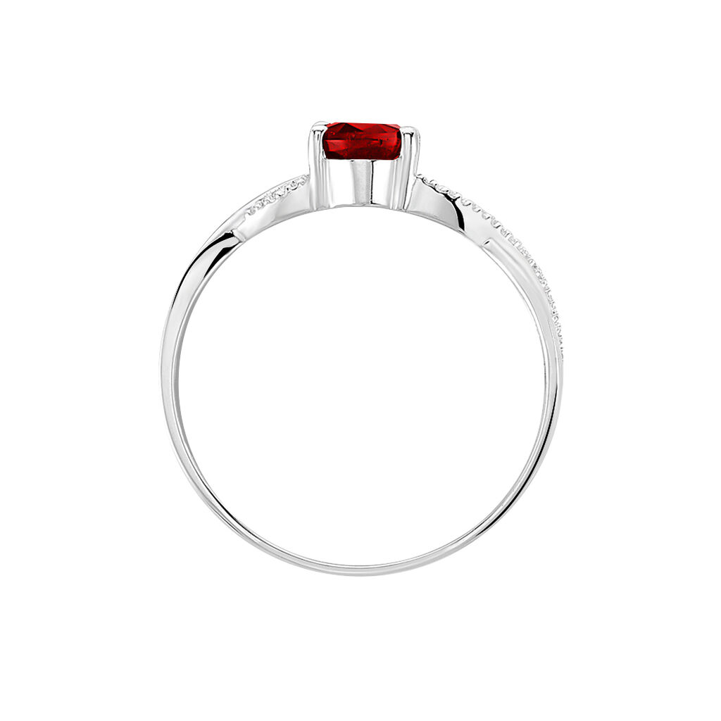Bague Candice Or Blanc Grenat - Bagues solitaires Femme | Histoire d’Or