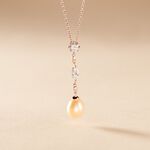 Collier Lynes Argent Rose Perle De Culture Et Oxyde De Zirconium - Colliers fantaisie Femme | Histoire d&rsquo;Or