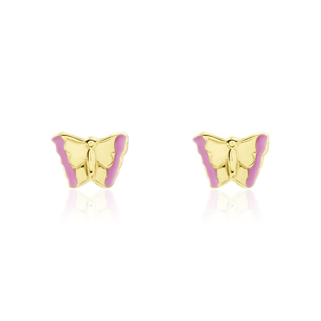 Boucles D'oreilles Puces Bartholomée Papillon Or Jaune - Clous d'oreilles Femme | Histoire d’Or