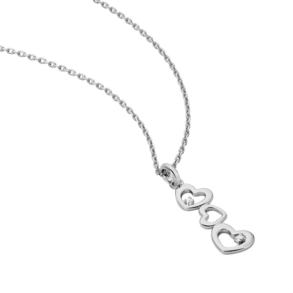 Collier Yolaine Argent Blanc Oxyde De Zirconium - Colliers fantaisie Femme | Histoire d&rsquo;Or