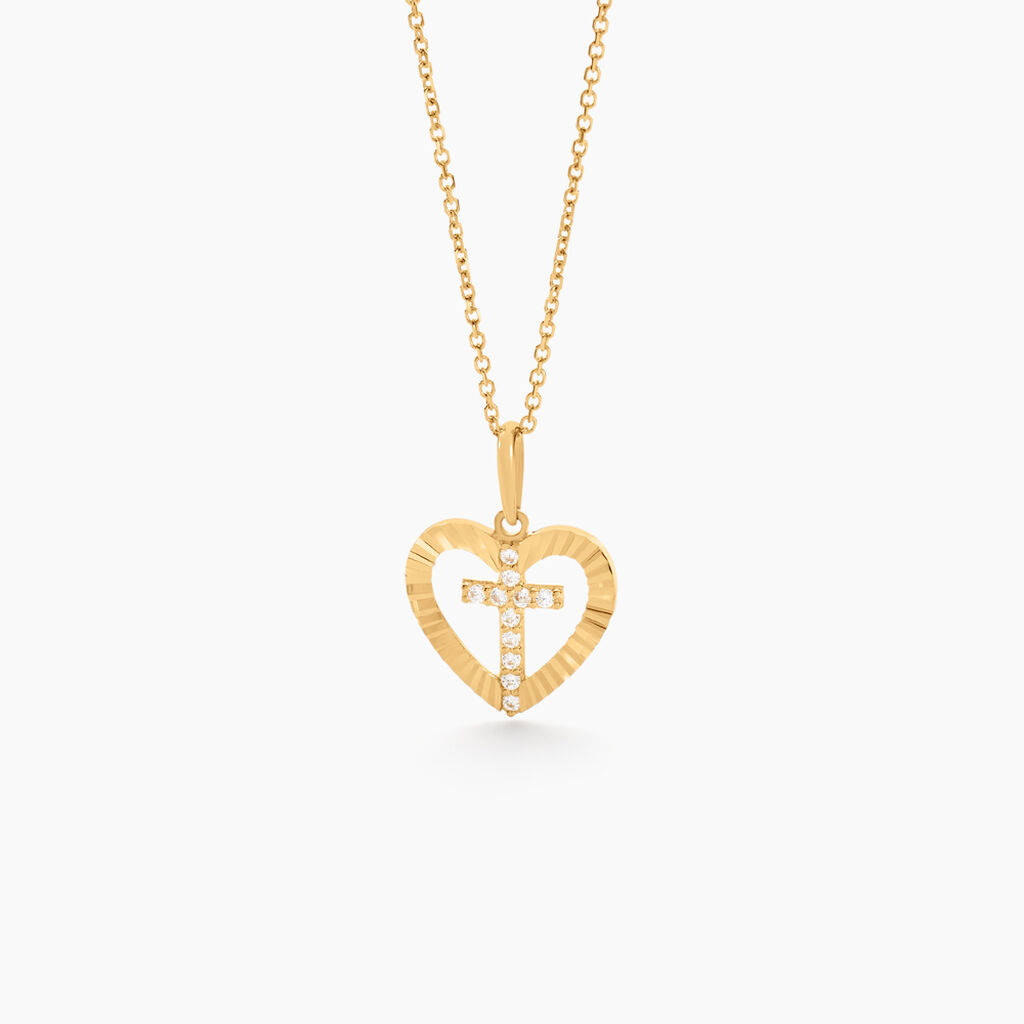 Pendentif Kallistrate Or Jaune Oxyde De Zirconium - Pendentifs Communion Femme | Histoire d’Or