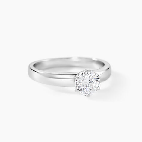 Bague Solitaire Natalia Or Blanc Diamant Synthetique - Bagues solitaires Femme | Histoire d&rsquo;Or