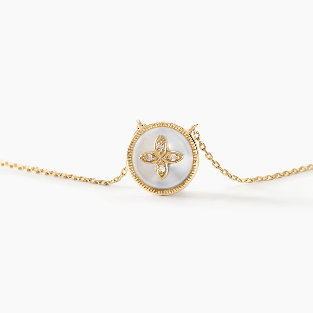 Collier Talisman Or Jaune Nacre Diamant - Colliers Femme | Histoire d’Or