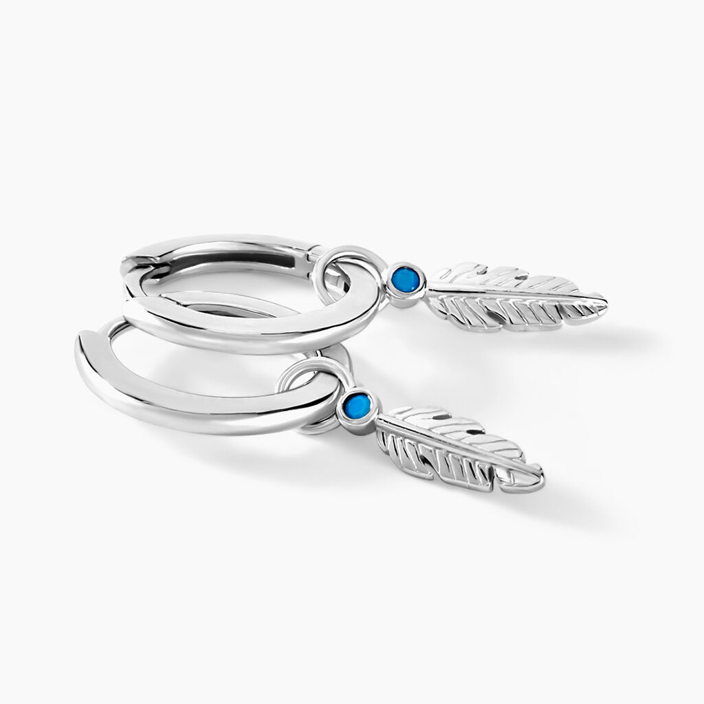 Créoles Nahara Argent Blanc Oxyde De Zirconium - Boucles d'oreilles créoles Femme | Histoire d’Or