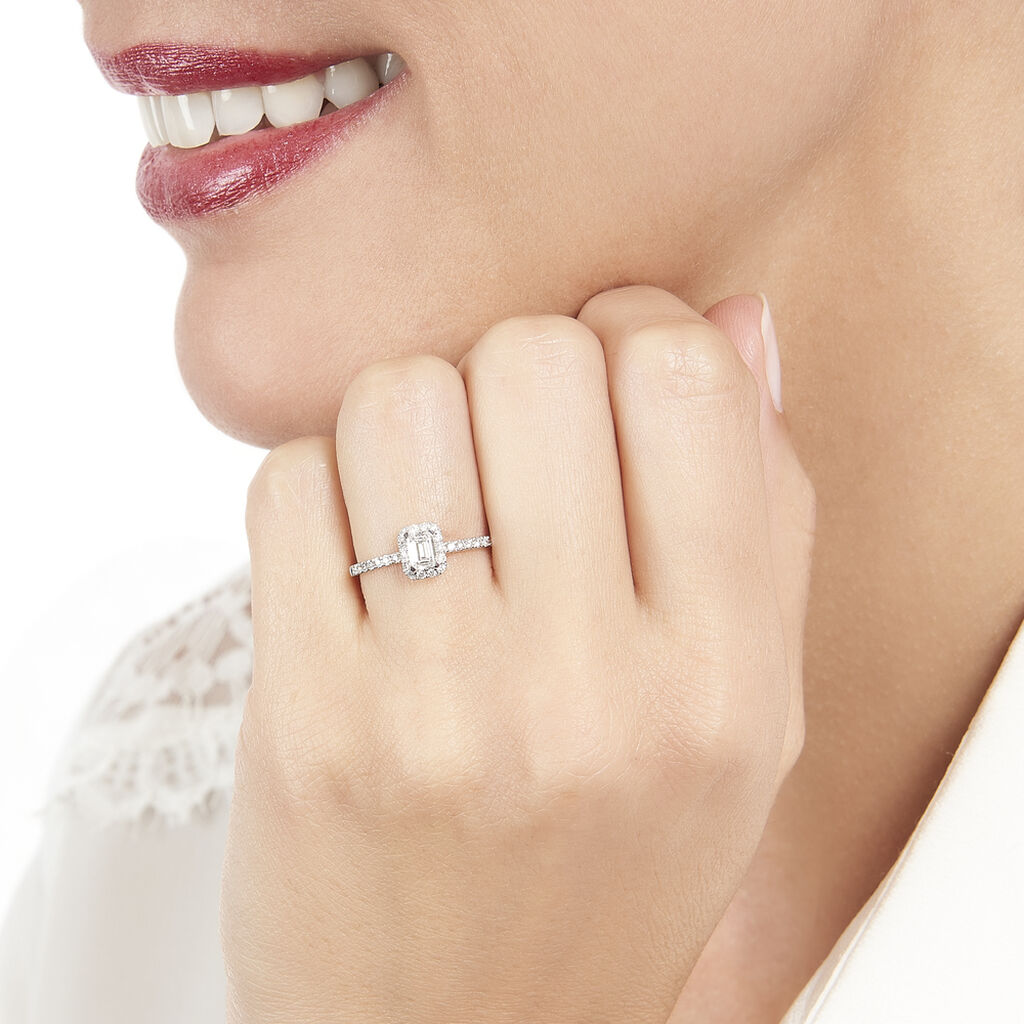 Bague Solitaire Meylia Or Blanc Diamant - Bagues solitaires Femme | Histoire d’Or