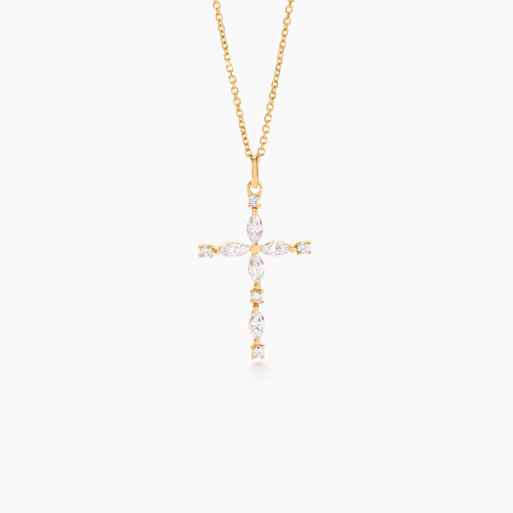 Pendentif Nioclas Or Jaune Oxyde De Zirconium - Pendentifs Communion Femme | Histoire d’Or