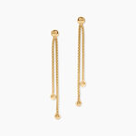 Boucles D'Oreilles Pendantes Assiba Argent Dor&eacute; A L'Or 750/1000 - Boucles d'oreilles pendantes Femme | Histoire d&rsquo;Or