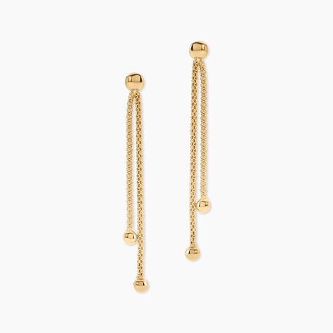 Boucles D'Oreilles Pendantes Assiba Argent Dor&eacute; A L'Or 750/1000 - Boucles d'oreilles pendantes Femme | Histoire d&rsquo;Or