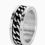 Bague Gaston Acier Blanc - Bagues fantaisie Homme | Histoire d&rsquo;Or