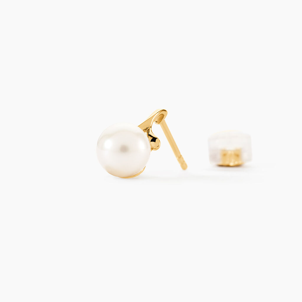 Boucles D'oreilles Pendantes Campanule Or Jaune Perle De Culture - Boucles d'oreilles pendantes Femme | Histoire d&rsquo;Or