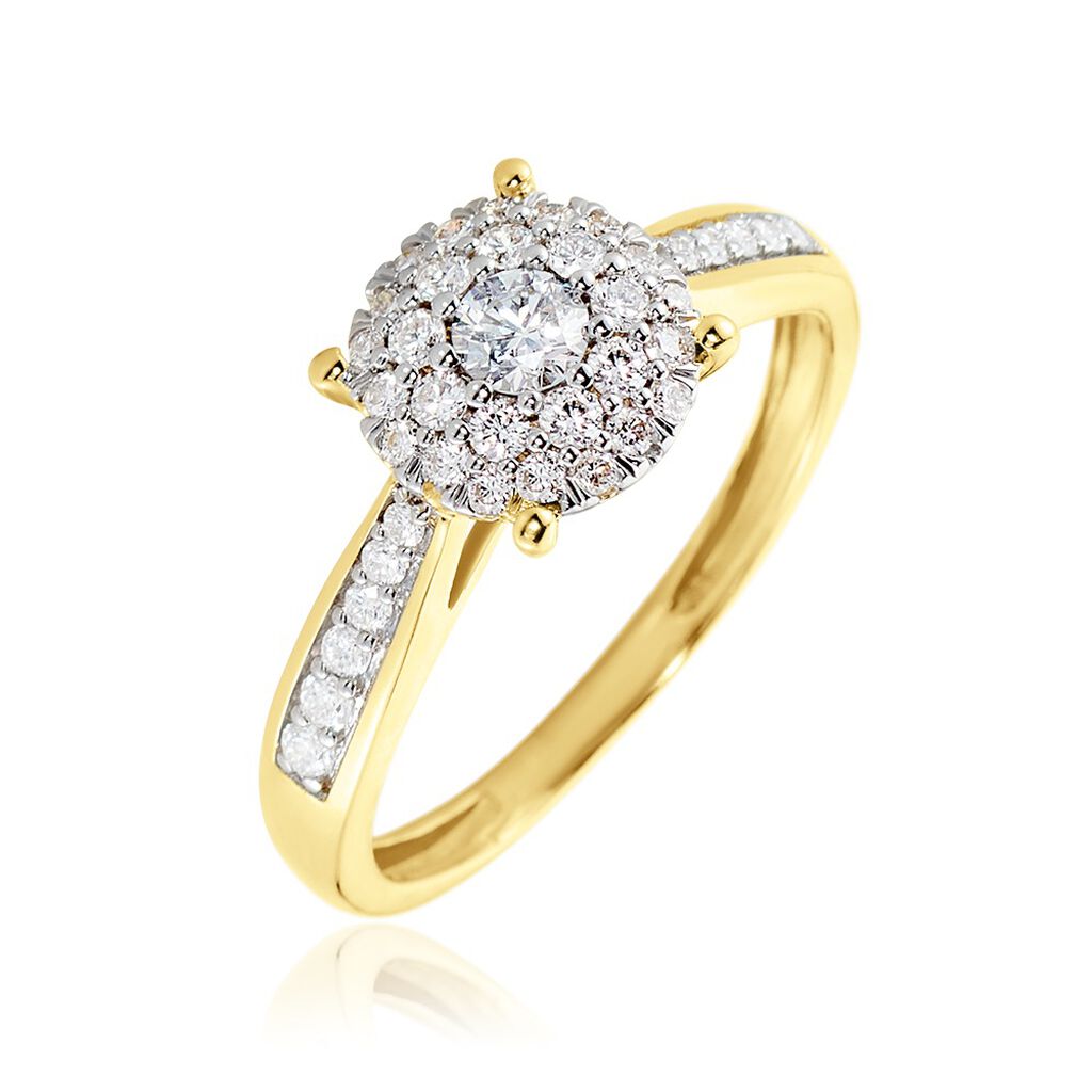 Bague Shirlene Ld Or Jaune Diamant Synthétique - Bagues solitaires Femme | Histoire d’Or