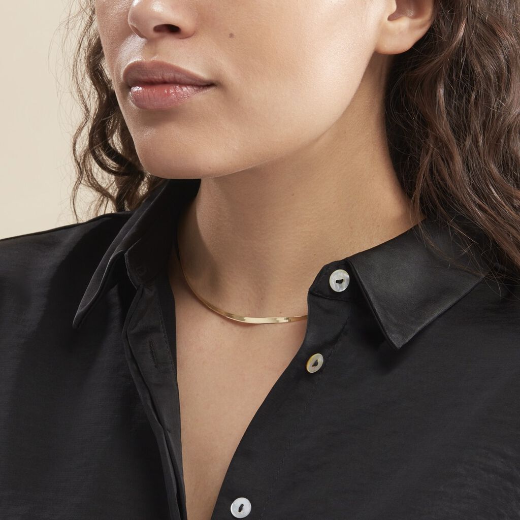 Collier Ivria Maille Heringbone Or Jaune - Chaines Femme | Histoire d’Or