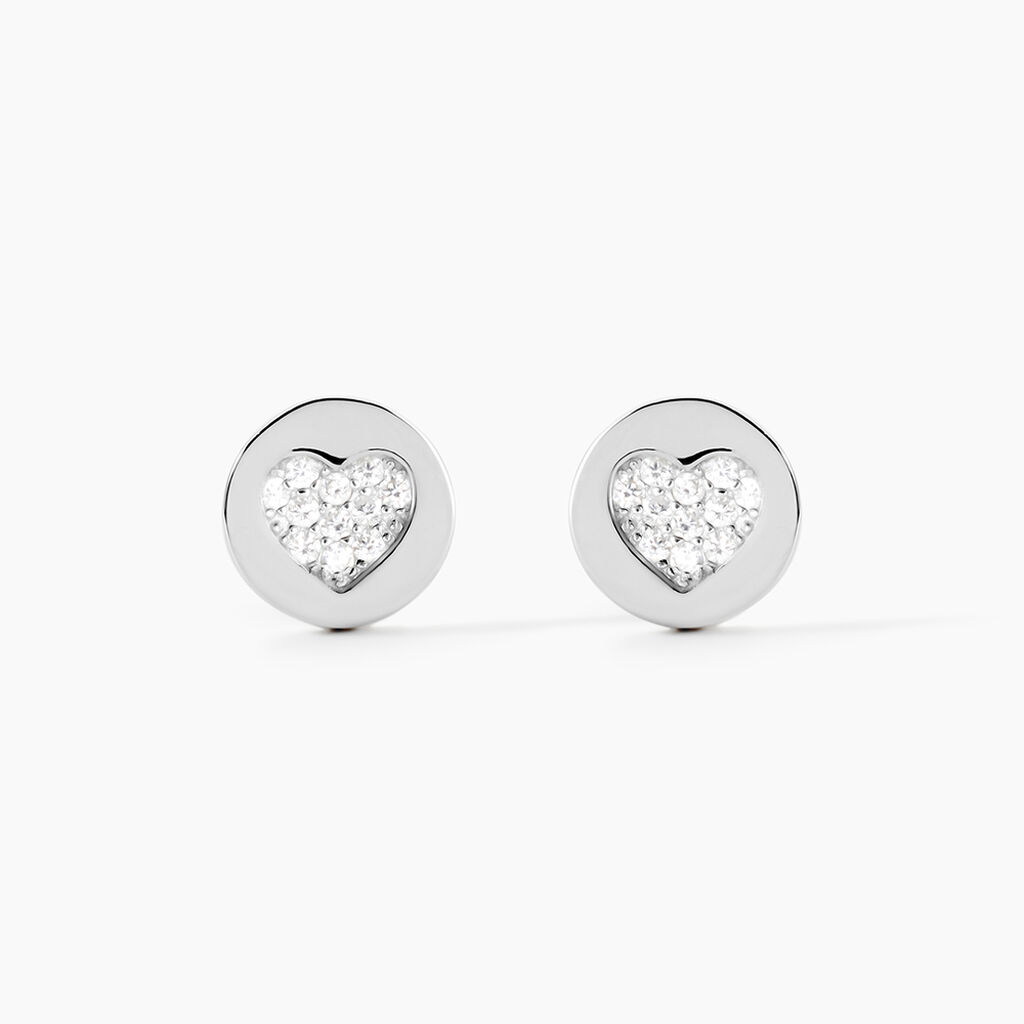 Boucles D'oreilles Puces Argent Blanc Chaker Oxydes De Zirconium - Boucles d'oreilles fantaisie Femme | Histoire d&rsquo;Or