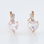Boucles D'oreilles Puces Or Rose Clothilde Quartz - Clous d'oreilles Femme | Histoire d&rsquo;Or