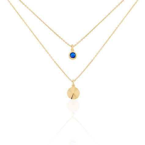 Collier Cartina Plaqué Or Jaune Pierre De Synthese - Colliers doubles et triples chaînes Femme | Histoire d’Or