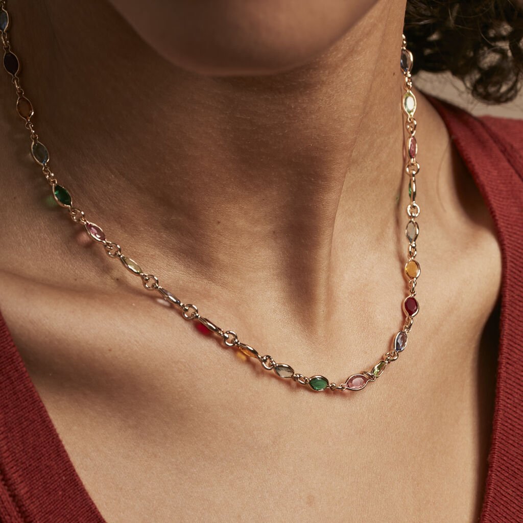 Collier Ilvaae Plaqué Or Jaune Pierre De Synthese - Colliers Femme | Histoire d’Or
