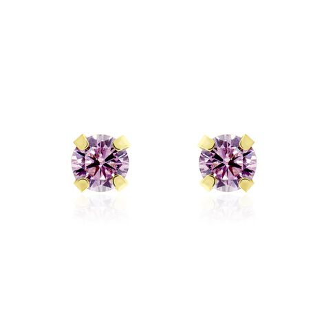 Boucles D'oreilles Puces Or Jaune Oxyde De Zirconium - Clous d'oreilles Femme | Histoire d’Or