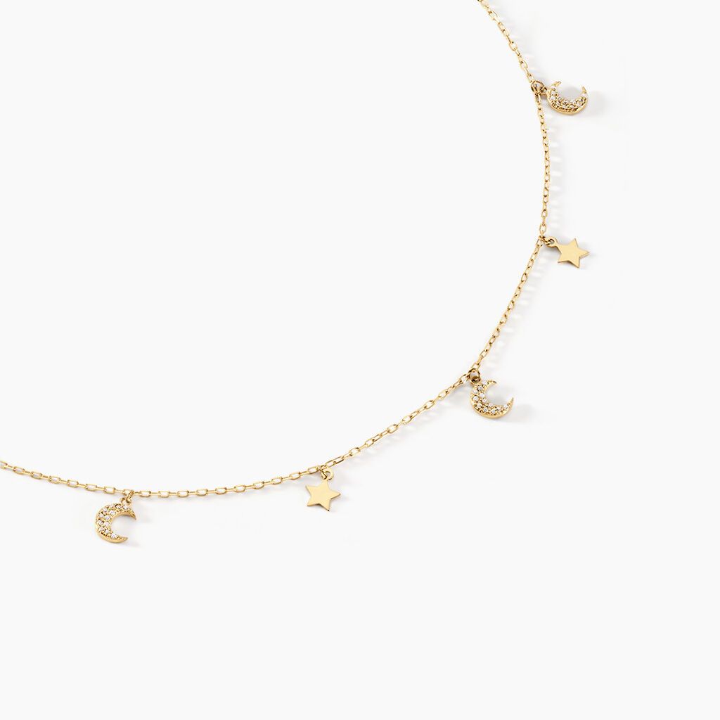 Collier Stellar Or Jaune Oxyde De Zirconium - Colliers Femme | Histoire d&rsquo;Or