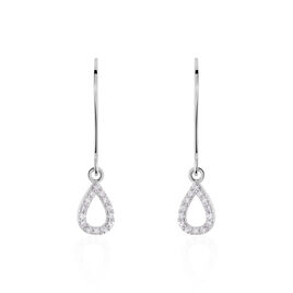 Boucles D'oreilles Pendantes Ursela Or Blanc Diamant - Boucles d'oreilles pendantes Femme | Histoire d’Or