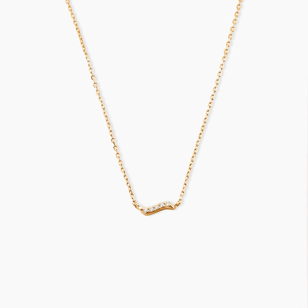 Collier Myrrhe Plaqu&eacute; Or Jaune Oxyde De Zirconium - Colliers fantaisie Femme | Histoire d&rsquo;Or