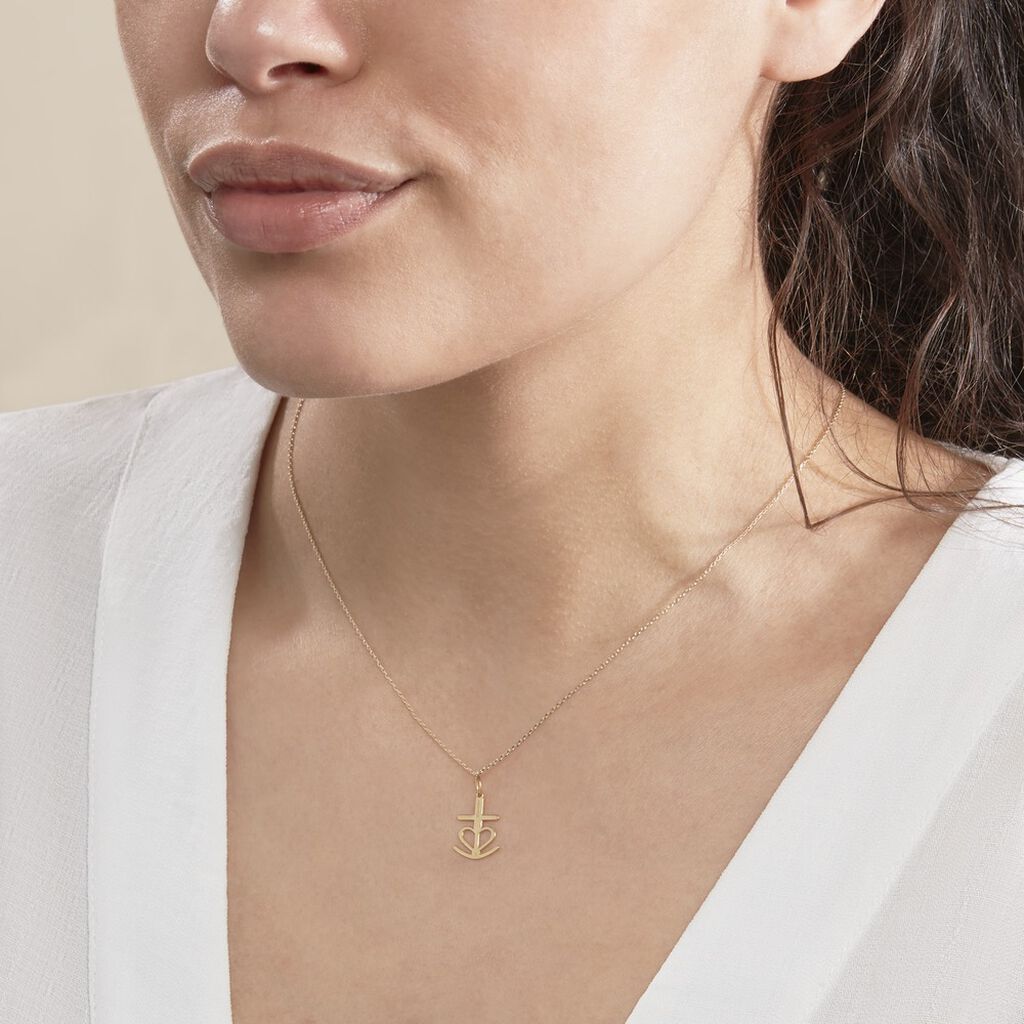 Pendentif Cobeia Croix De Camargue Or Jaune - Pendentifs Baptême Famille | Histoire d’Or