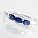 Bague Comete Or Blanc Saphir Et Diamant - Bagues avec pierre Femme | Histoire d&rsquo;Or