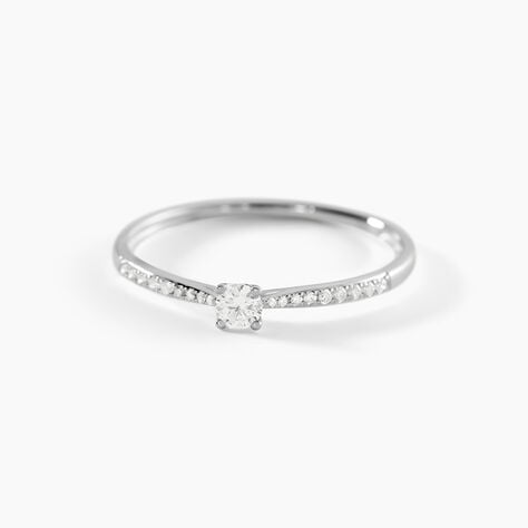 Bague Solitaire Hemera Or Blanc Diamant - Bagues solitaires Femme | Histoire d&rsquo;Or