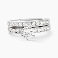 Bague Double Jeu Argent Blanc Oxyde De Zirconium