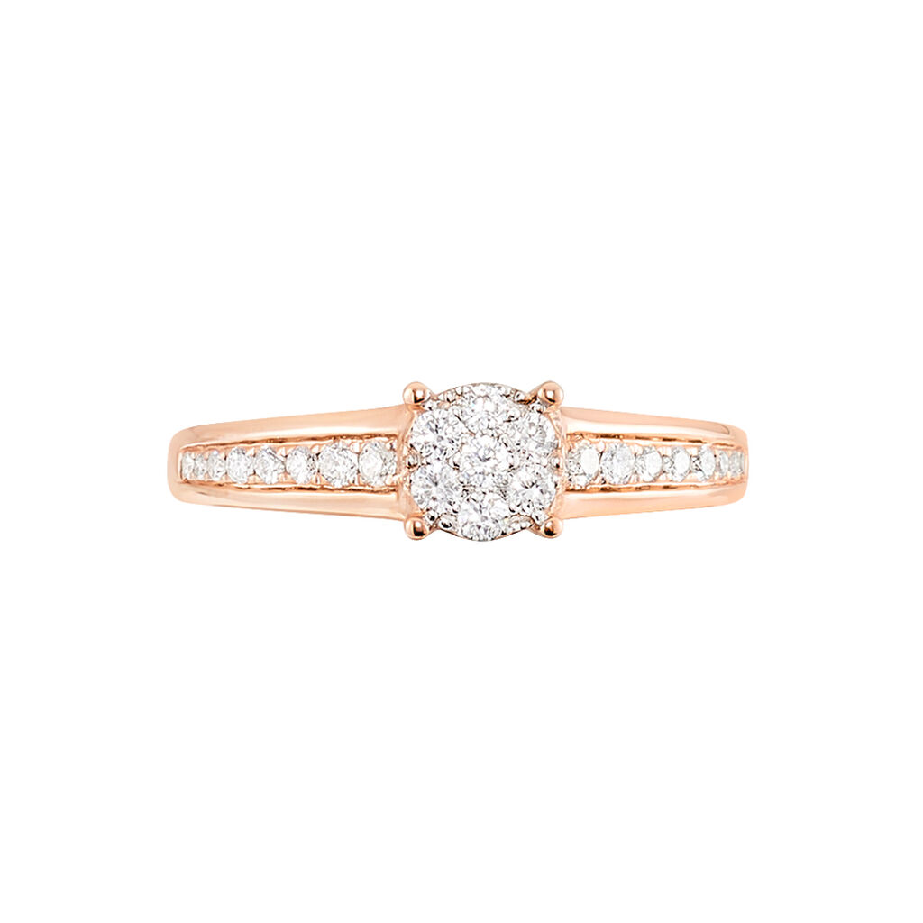 Bague Celia Or Rose Diamant - Bagues avec pierre Femme | Histoire d&rsquo;Or