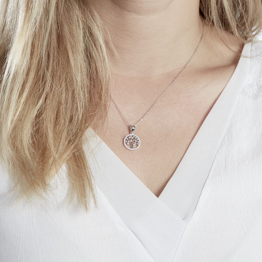 Collier Chimere Argent Blanc Oxyde De Zirconium - Colliers fantaisie Femme | Histoire d’Or