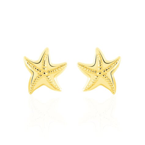 Boucles D'oreilles Puces Alphonsine Etoile De Mer Or Jaune - Clous d'oreilles Femme | Histoire d’Or
