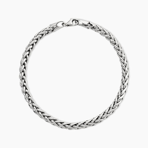 Bracelet Jany Maille Palmier Or Blanc - Bracelets cha&icirc;ne Femme | Histoire d&rsquo;Or