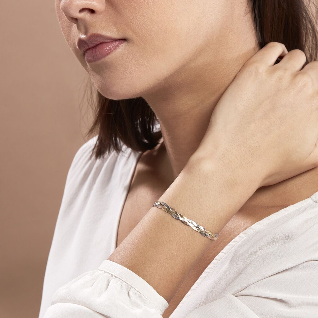 Bracelet Elae Argent Tricolore - Bracelets chaîne Femme | Histoire d’Or