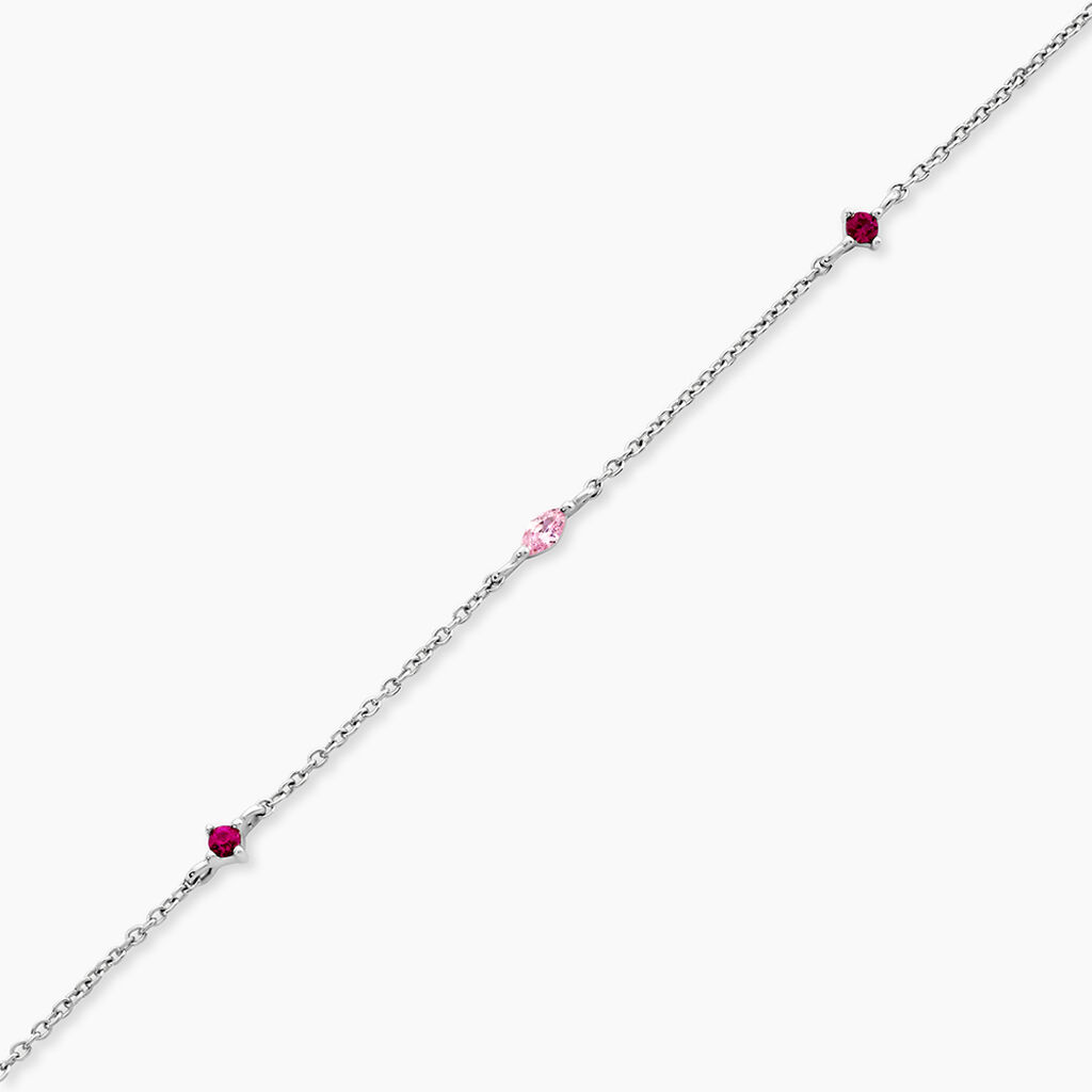 Bracelet Summer Burgundy Argent Blanc Oxyde De Zirconium -  Femme | Histoire d&rsquo;Or