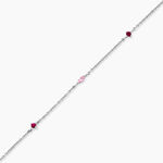 Bracelet Summer Burgundy Argent Blanc Oxyde De Zirconium -  Femme | Histoire d&rsquo;Or