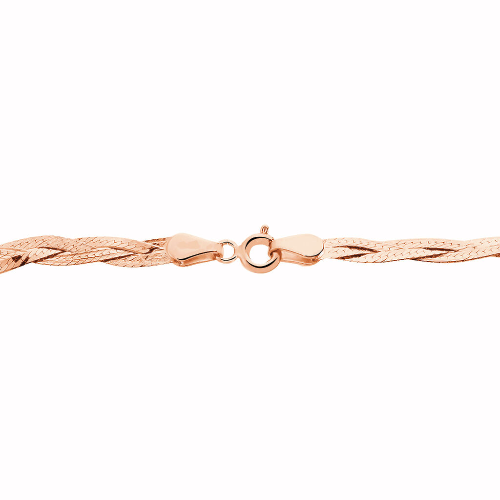 Bracelet Jasmin Tresse Or Rose - Bracelets cha&icirc;ne Femme | Histoire d&rsquo;Or