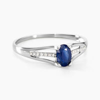 Bague Denise Or Blanc Saphir Et Diamant