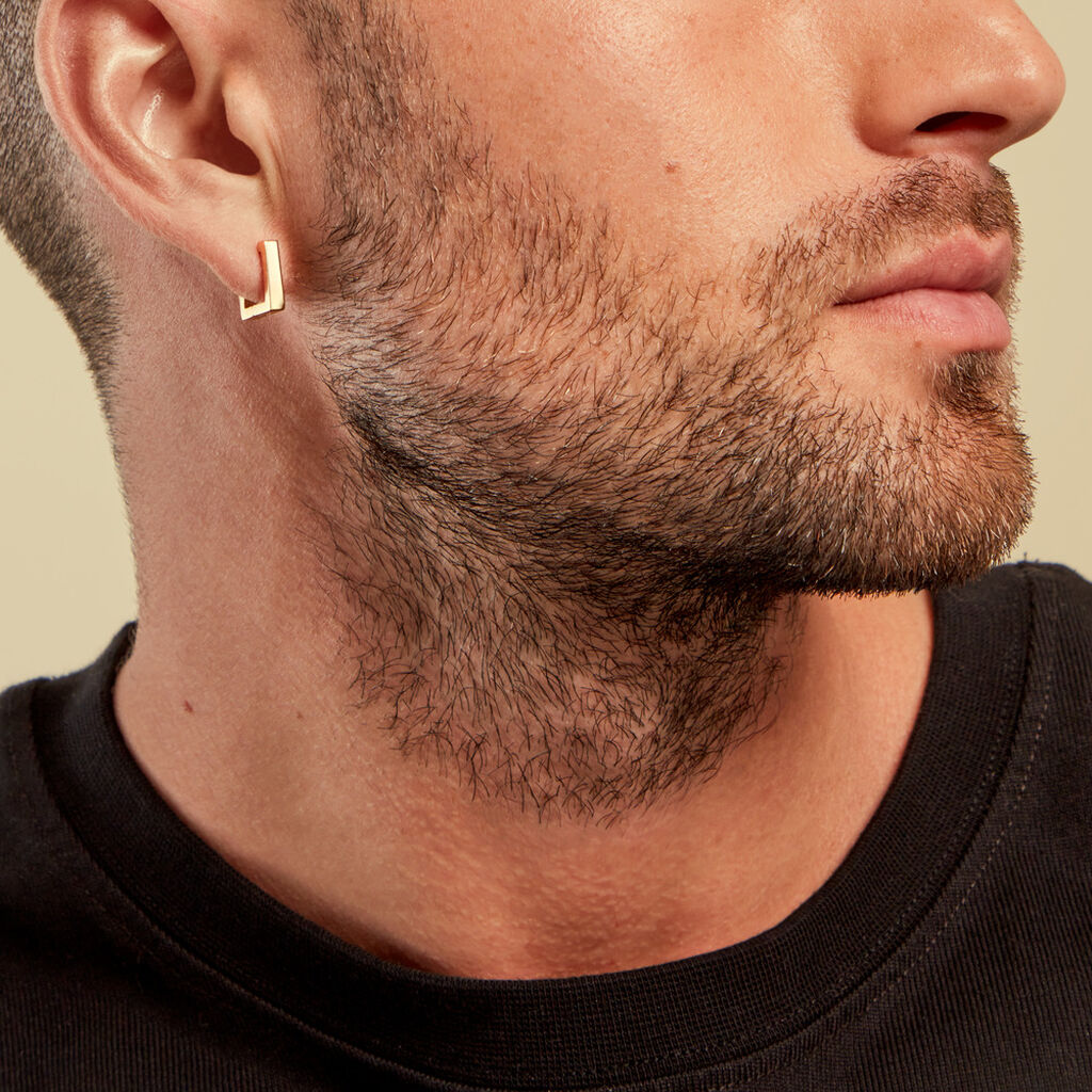 Créole Unitaire Amalfi Acier Jaune - Boucles d'oreilles créoles Homme | Histoire d’Or