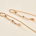 Boucles D'oreilles Pendantes Akoni Plaqu&eacute; Or Jaune Oxyde De Zirconium - Boucles d'oreilles fantaisie Femme | Histoire d&rsquo;Or