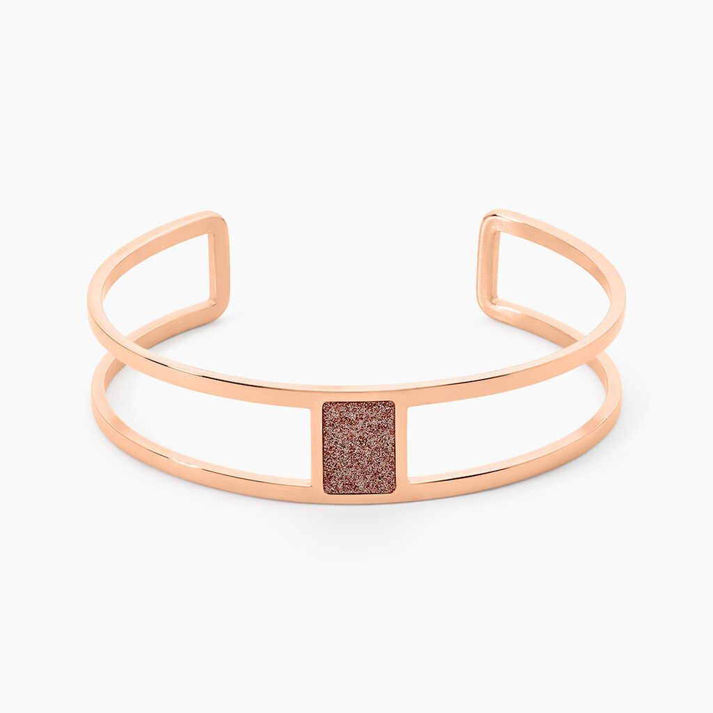 Bracelet Jonc Acier Rose Maria - Bracelets joncs Femme | Histoire d&rsquo;Or
