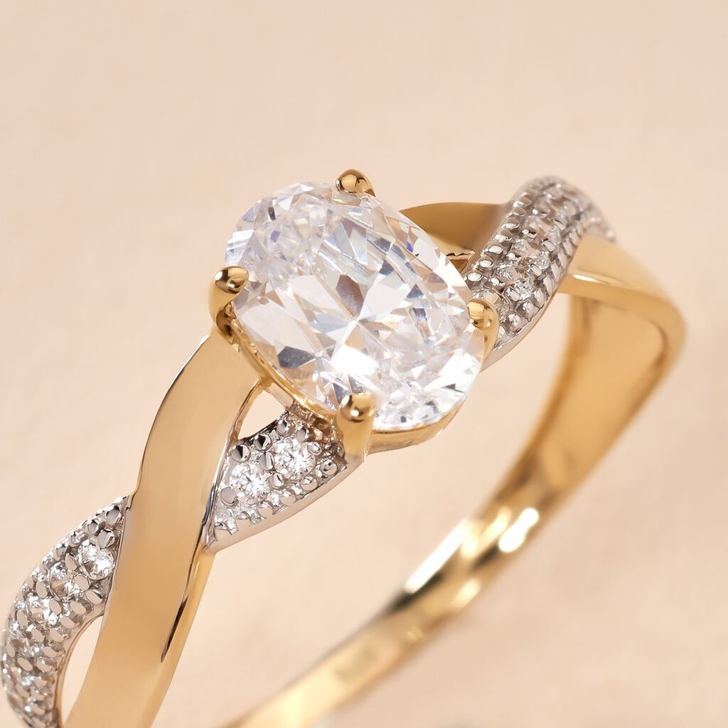 Bague Candice Or Jaune Oxyde De Zirconium - Bagues solitaires Femme | Histoire d&rsquo;Or