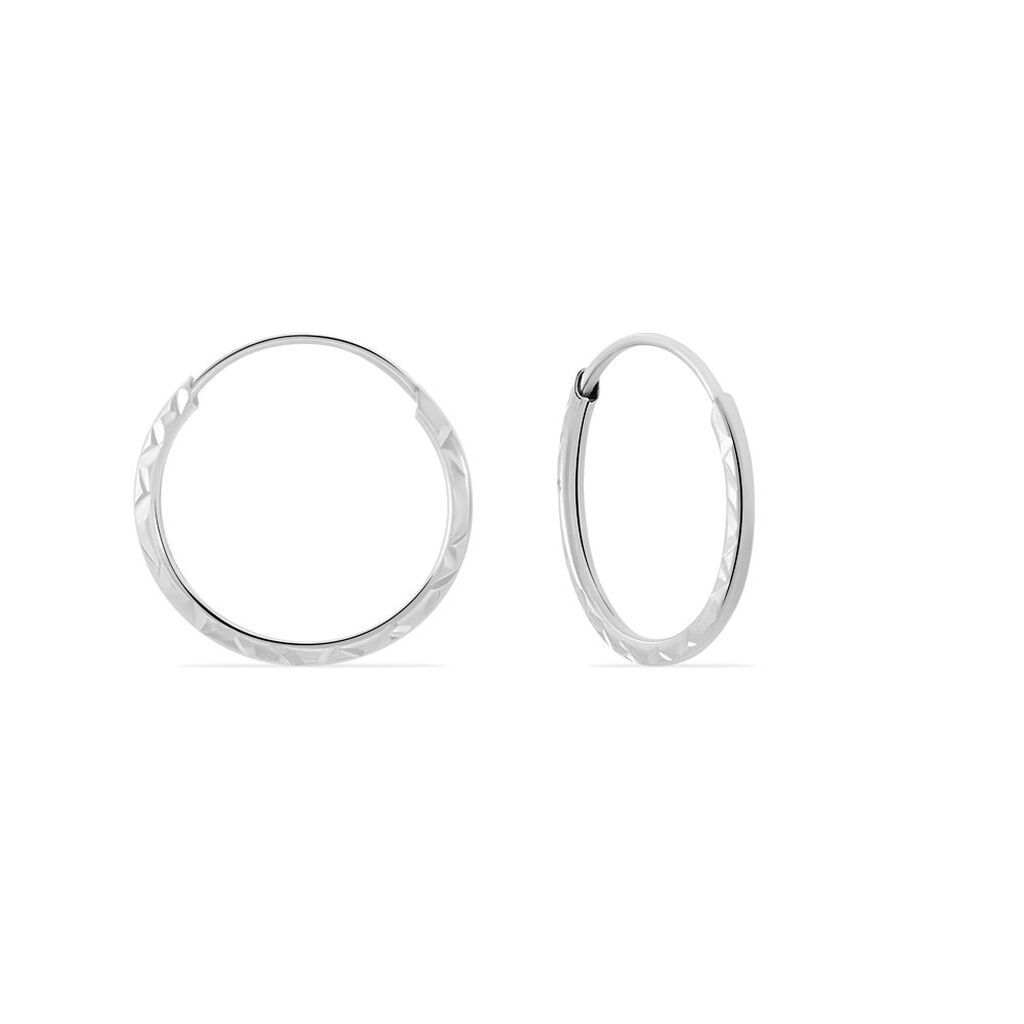 Créoles Valerina Or Blanc - Boucles d'oreilles créoles Femme | Histoire d’Or