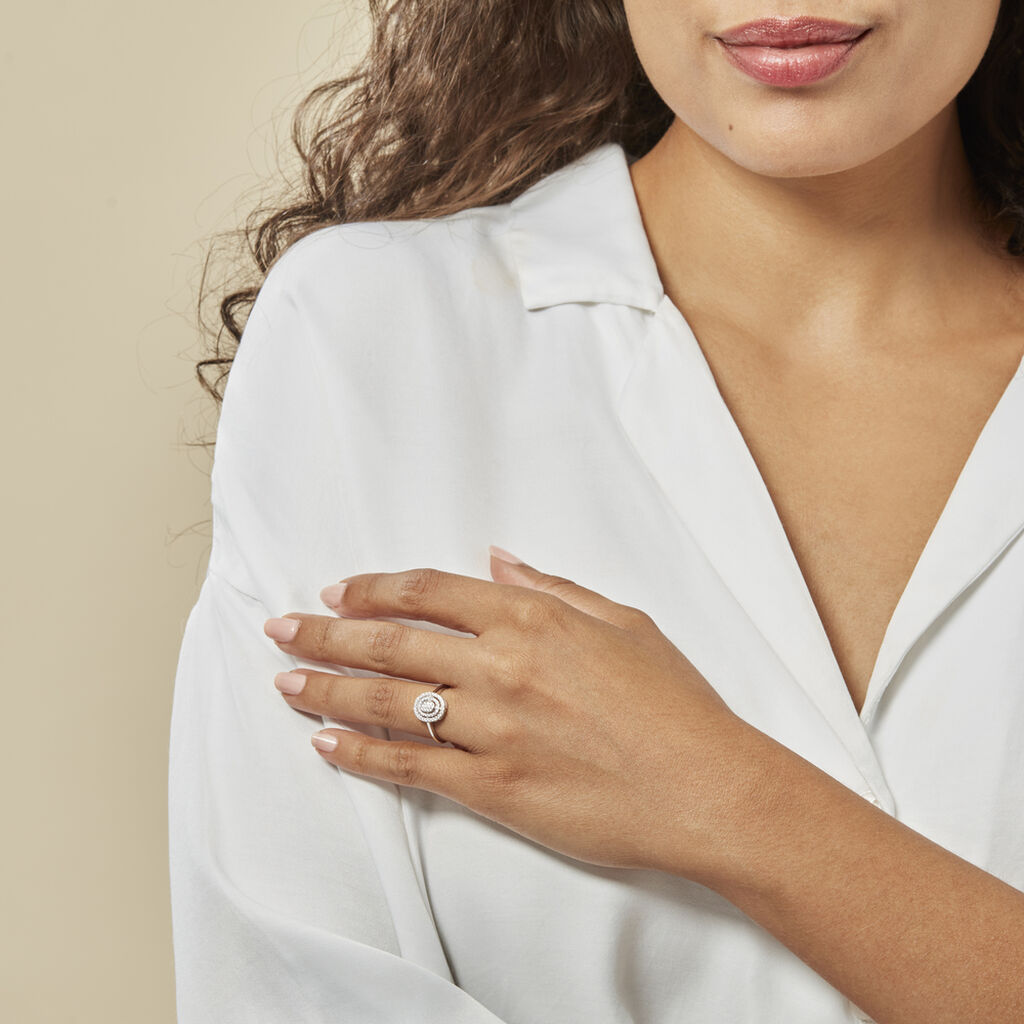 Bague Fidjy Argent Blanc Oxyde De Zirconium - Bagues avec pierre Femme | Histoire d’Or