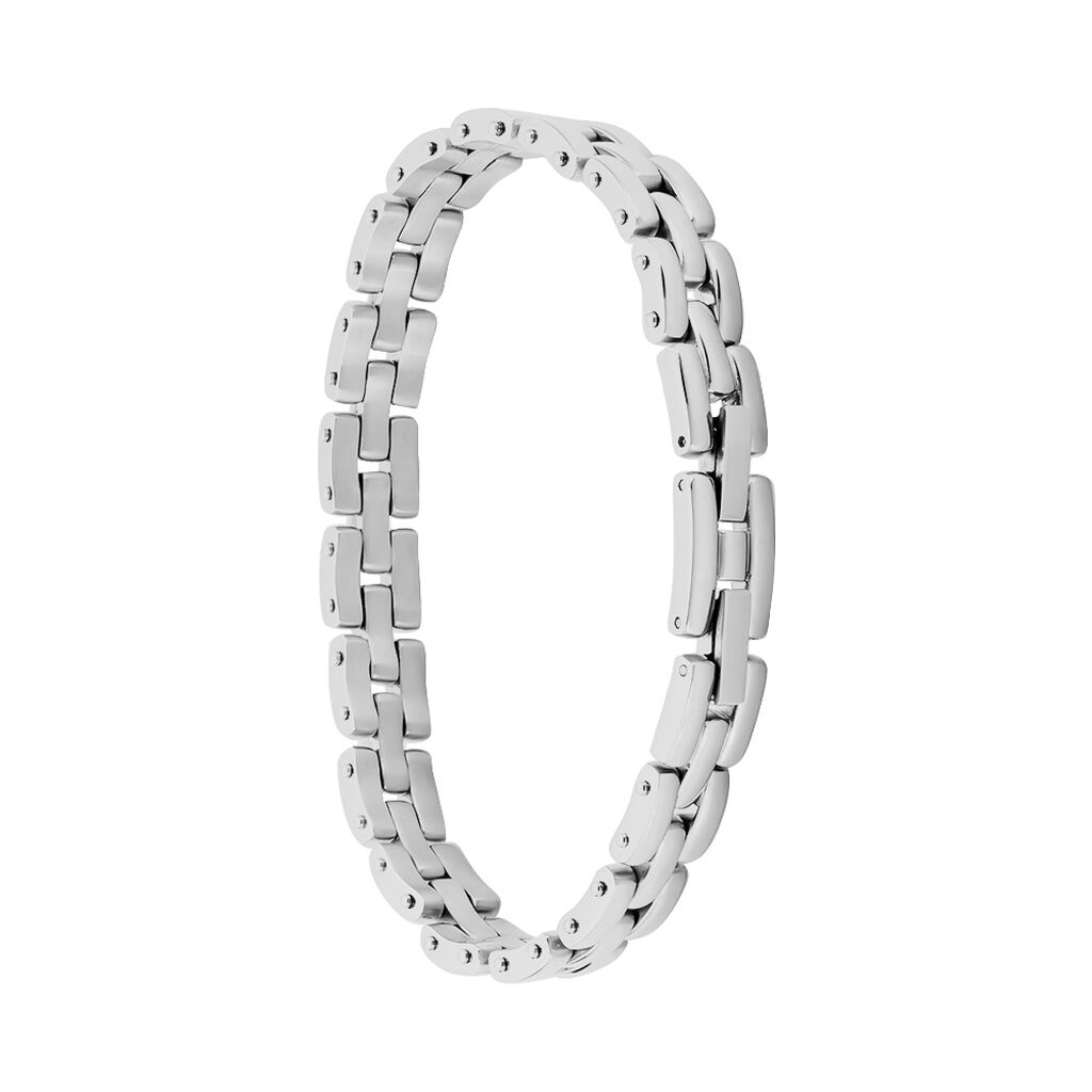 Bracelet Yoela Maille Grain De Riz Acier Blanc - Bracelets Femme | Histoire d’Or