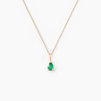 Collier Goutte Or Jaune Emeraude