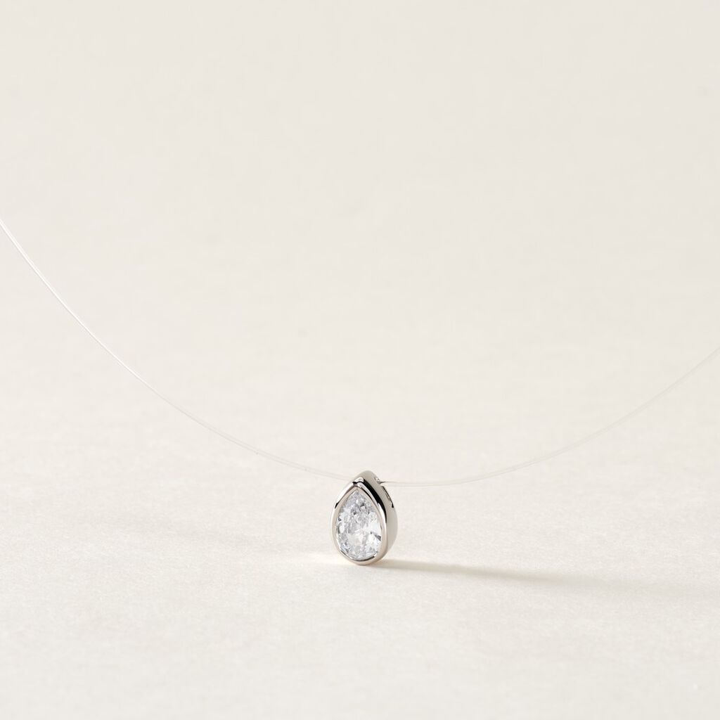 Collier Nylon Argent Blanc Oxyde - Colliers fantaisie Femme | Histoire d&rsquo;Or