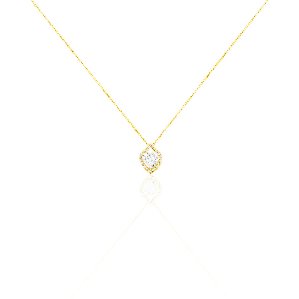 Collier Verounia Or Jaune Oxyde De Zirconium