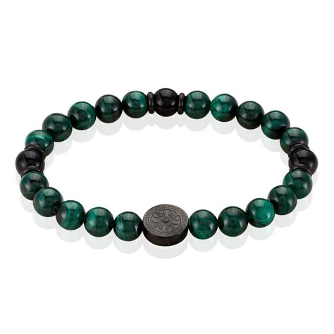 Bracelet Jourdan Acier Noir Malachite - Bracelets Homme | Histoire d’Or